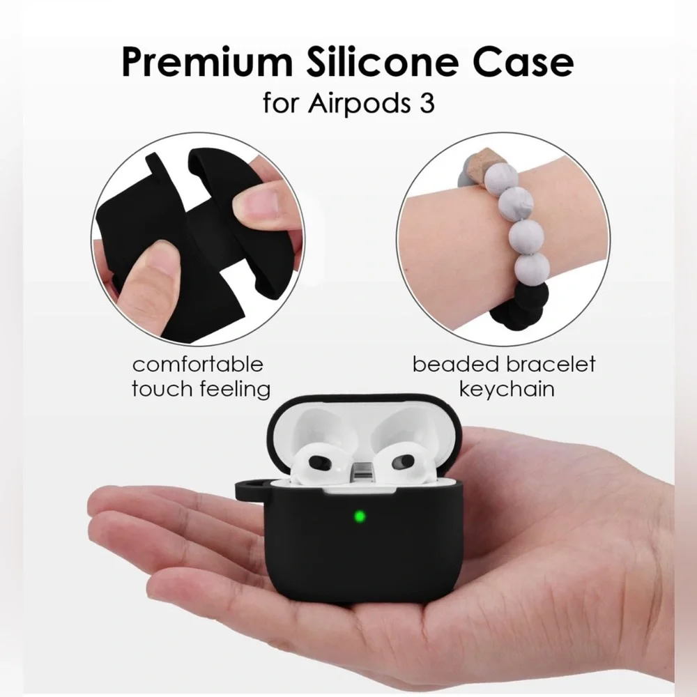 Airpod 3rd Gen Case Cover, Cute Beaded Airpods 3rd Generation Silicone Case Cove